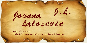 Jovana Lalošević vizit kartica